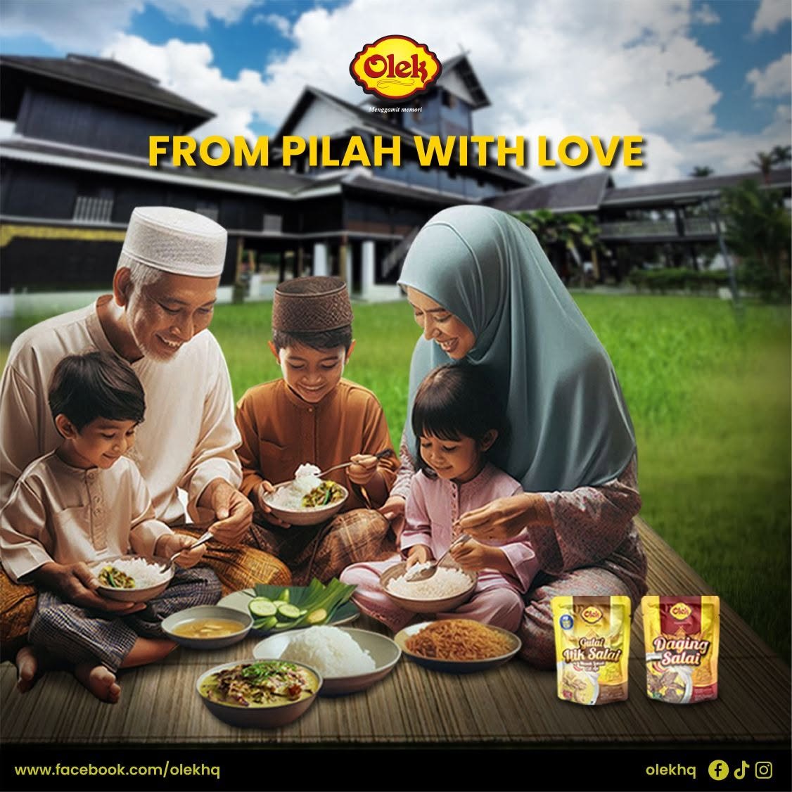 Suasana memasak daging salai Olek